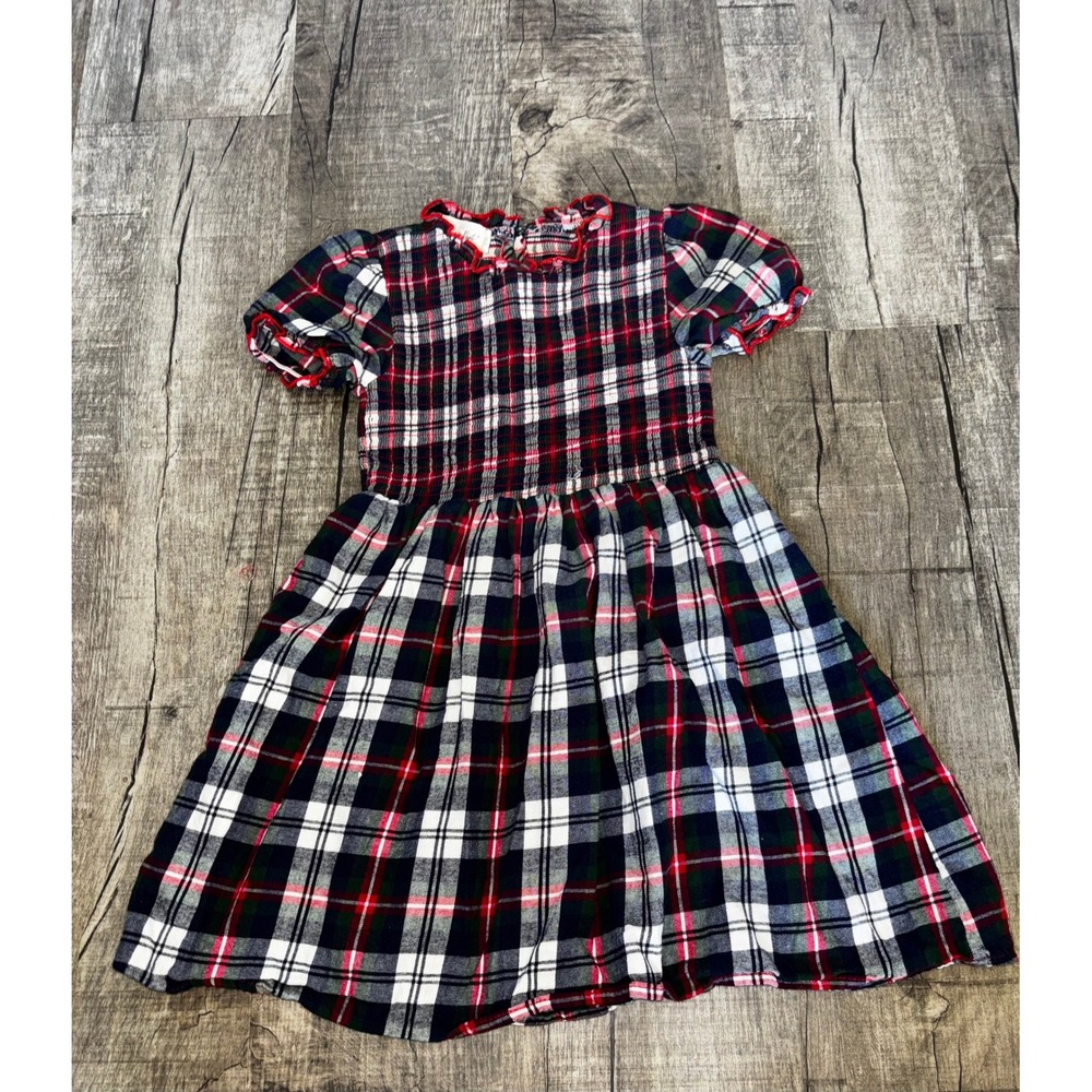 Marie Nicole Clothing Girls‎ Plaid Smocked Christmas Dress Red Green Navy 2XL